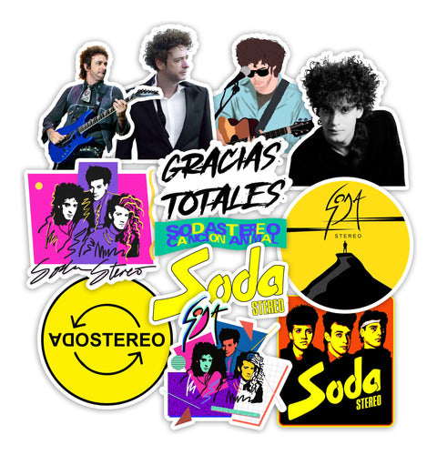 Stickers Soda Stereo Cerati 15 Unidades Pvc Plastificados 0