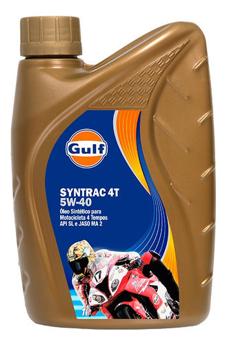 Oleo Sintetico Moto Premium 100% 05w40 Gulf Syntrac 1 Litro 0