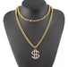 Burdah Golden Hip Hop Dollar Necklace with Strass – Elegant Rap Trap Inspired Design 0