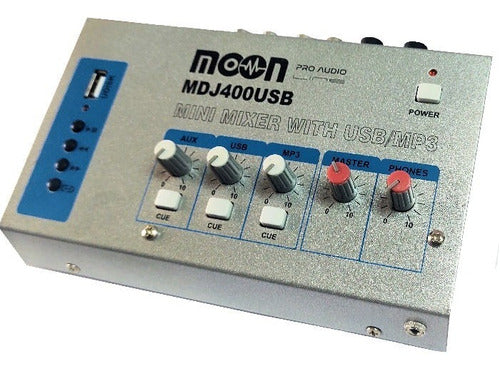 Moon MDJ400 USB 3-Channel DJ Mixer with MP3 Player 2