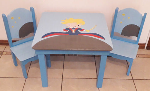 Personalized Wooden Children's Table and Chairs with Character Designs 22