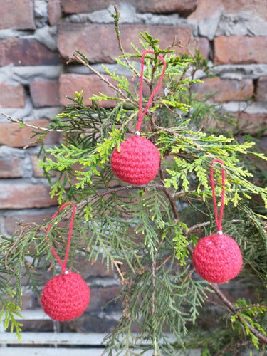 Handwoven Red Christmas Ornament 1