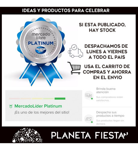 Planeta Fiesta Portacubiertos + Servilletas X 20u Celebremos Blanco 5