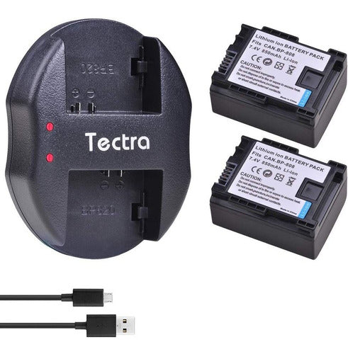 2 Baterias Y Cargador Doble Usb Para Canon Bp-807/808/809 0