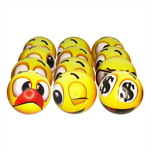 12 Pelotas Emoticones  6 Variedades  63mm Excelente Producto 0