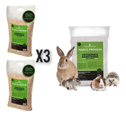 Marlo Absorbent Bedding 4 Kg for Hamster Rabbit Guinea Pig x 3 Units 1