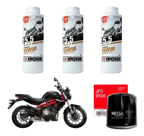 Kit Service Benelli Tnt 300 Filtro Aceite Ipone 15w50 Sia++ 0