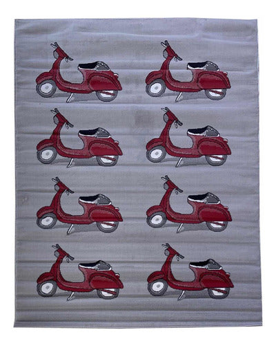 Dalex Vintage Vespa Motorbike Carpet 120x170cm Soft Carpetshop 0