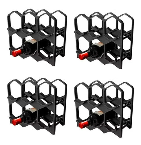 Modular Wine Rack for 6 Bottles - Stackable Wine Organizer 0