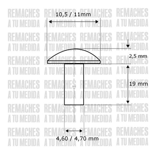 Remachesatumedida Remache Aluminio Macizo 4,70 X 19 Mm De Golpe X 500 Unidades 2