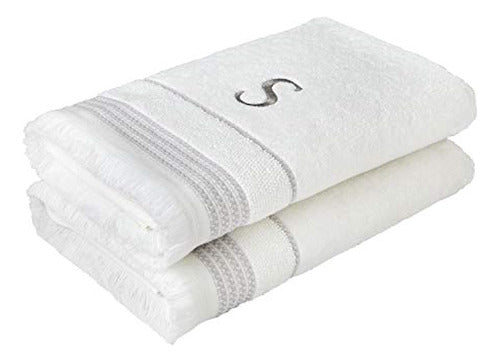 Skl Home Casual Monogram Toalla De Baño, S, 28x54, Blanco 2