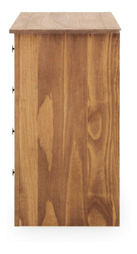 LG Amoblamientos Cómoda Cajonera Alta 4 Cajones Madera Maciza Rústica 4