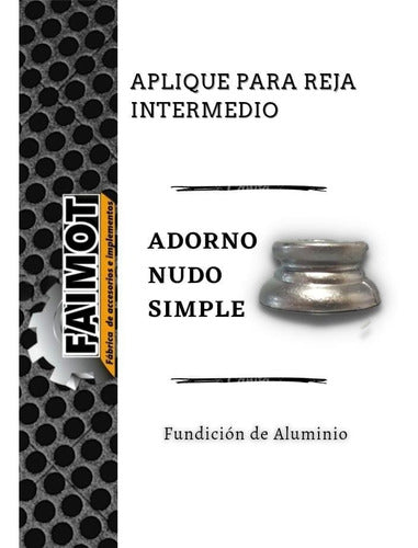 Faimot Adornos y Apliques Para Rejas. Nudo /Virola Simple (10 Unid.) 1