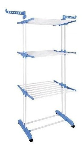 Shirka Vertical Clothes Drying Rack 3 Levels with Wheels Reinforced 0