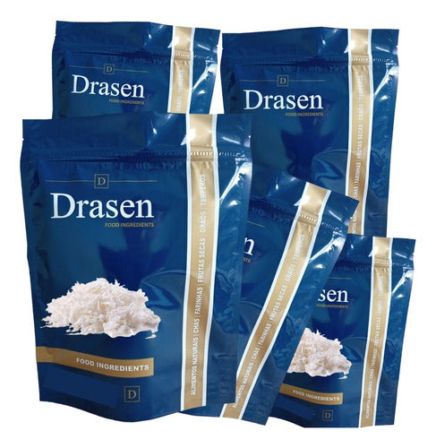 Kit 5kg | Coco Em Flocos Branco Sem Açúcar - Drasen Food 0