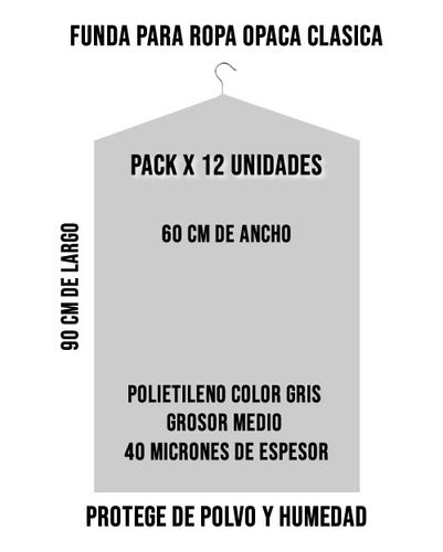 Clothing Cover Bags - Low-Density Opaque Plastic 60 X 90 Cm X 48 Units 1