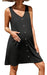 Maternity Black Sundress with Wide Strap Detail and Buttoned Skirt 0