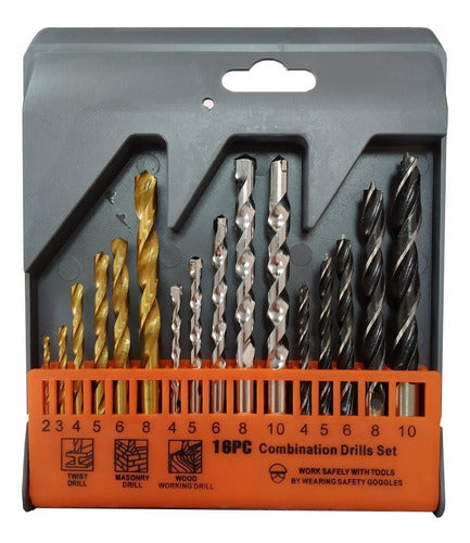 Makawa Drill Bits Set 16pcs - Metal/Wood/Concrete 0