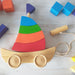 Stackable Wooden Pull Along and Shape Sorting Montessori Boat 1