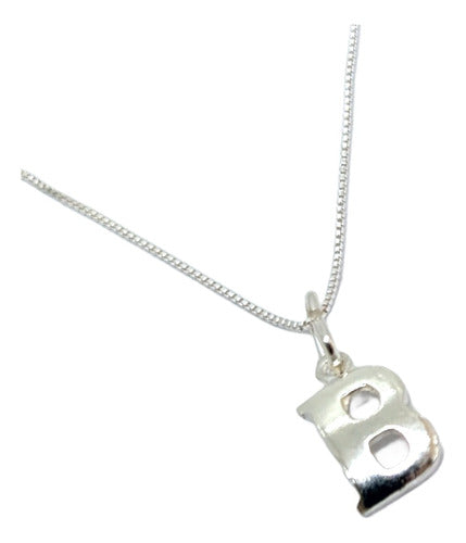 925 Silver Initial Letter Necklace 18