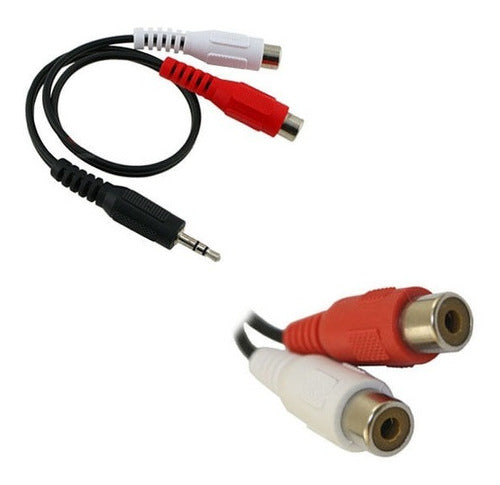 3.5mm Macho A 2 Rca Hembra Jack Estéreo Cable De Audio Y Ada 0