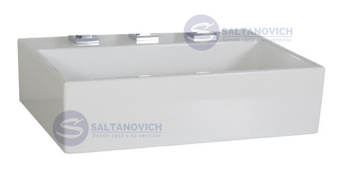 Gulliart Inter Ceramic Countertop Sink 3 Faucet Holes 42x31cm White 1