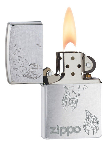 Zippo 29444 Cubism Chrome Brushed Lighter 0