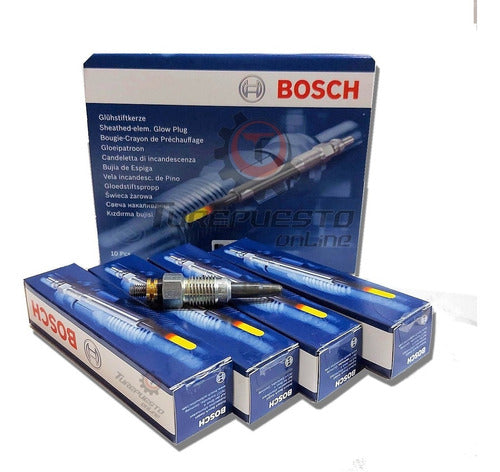 Bosch Kit X4 Glow Plugs Preheating VW Gol 1.9 Sd Diesel 0