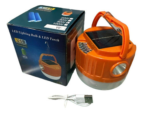 Generic Solar LED Lantern Rechargeable Camping Light USB 2