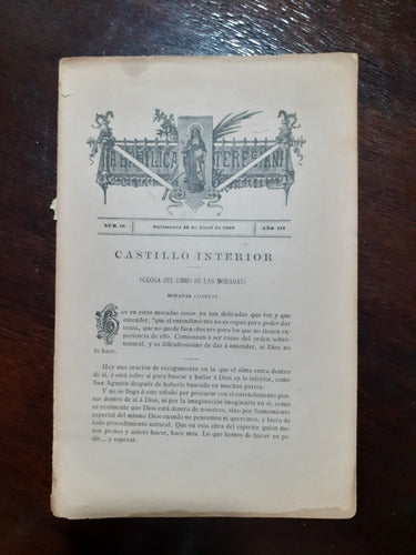 Revista Santa Teresa De Jesús La Basílica Teresiana 1899 0