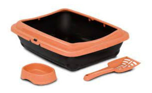 Millex Cat Litter Tray Kit with Edge + Scoop + Feeder 0