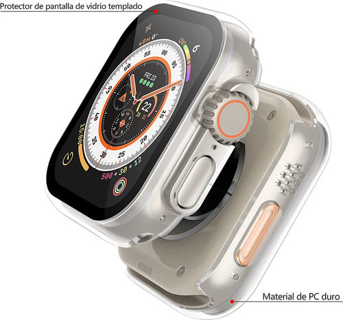 Funda Protectora Para Apple Watch Ultra 49mm Con Templado 5