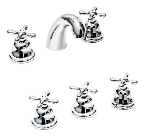 Aqualaf ITATI CRUZ Ceramic Bathroom Faucet Set for Washbasin and Bidet 0