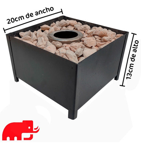 Mamut Nordic 1 Burner Iron Fire Pit with Stones 20cm 1