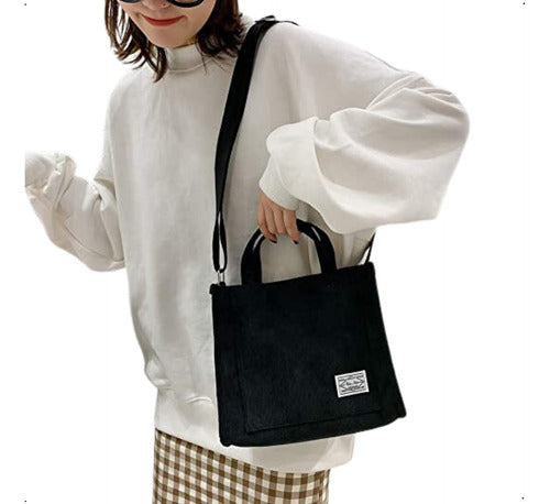 Set of 2 Small Women's Handbags Crossbody Shoulder Bag in Soft Corduroy Fabric 14