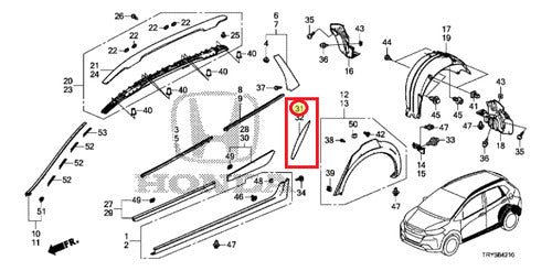 Protetor Acabamento Vao Roda Traseiro Dir - Honda Wrv 2018 1