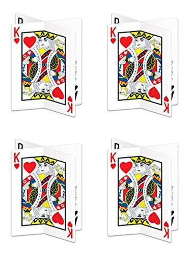 Beistle 4 Pieces 3-D Playing Card Centerpieces, 12", Multi 0