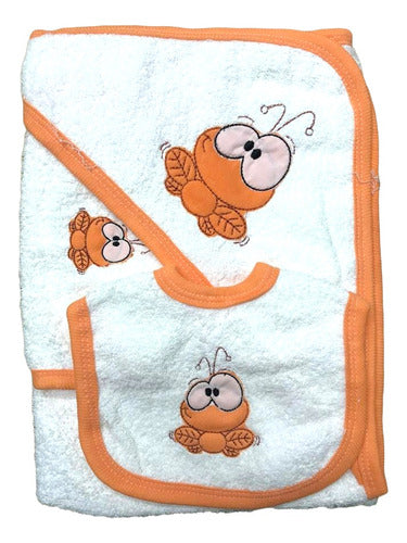 Beybe Infant Set: Hooded Towel, Bib, and Burp Cloth 3