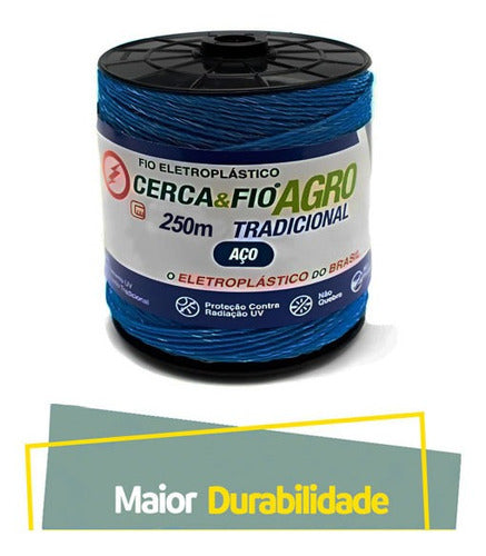 Fio Metalizado Choque Para Residência Ou Rural 15x6 250m 1