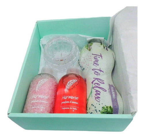 Relaxation Gift Box with Rose Aroma - Zen Kit for a Happy Day - Set Relax Caja Regalo Box Rosas Kit Zen Aroma N42 Feliz Día