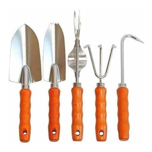 Garden Helper Japanese Garden Tool Set of 5 Pieces, High-Strength Steel 0