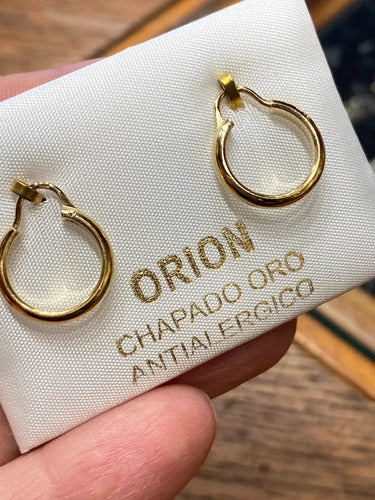 Luli Aros Enchapados Oro 18k Criollos 1,3cm Antialérgico 1