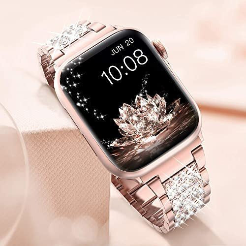 Bling Band for Apple Watch Series 1-7 Rose Gold 42mm/44mm/45mm 4