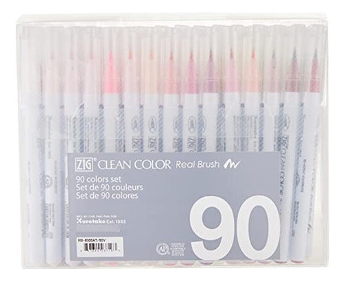 Zig Kuretake Clean Color Real Brush Marker Set 90/Pkg 0