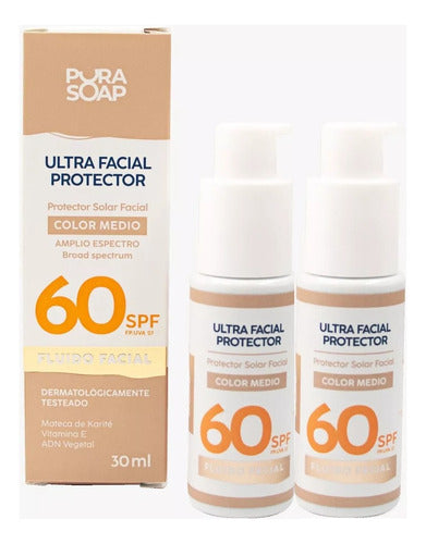 Pura Soap 2 Facial Sunscreen Fps 60 Medium Color S/ Tacc - Fw 0