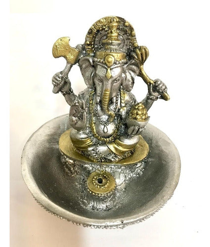 Ganesha Incense Holder 9.5 X 9 Cm Resin 0