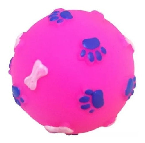 Oasis Paw Print Design Ball for Pets with Squeak 1