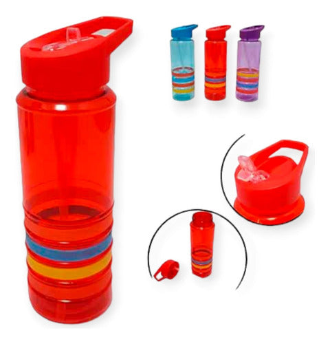 Jalú Bazar Plastic Bottle with Straw - 800ml - 3 Colors 0