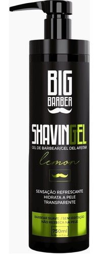 Shaving Gel De Barbear Big Barber 750ml Limão Kit 6 Unidades 1