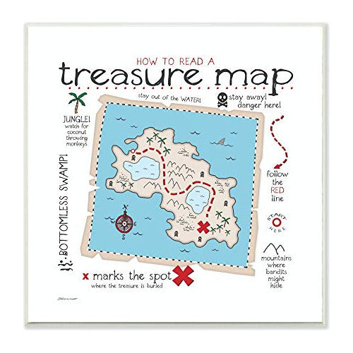 Stupell Wall Art Decor How To Tesoro Mapa De Lectura Plaque 0